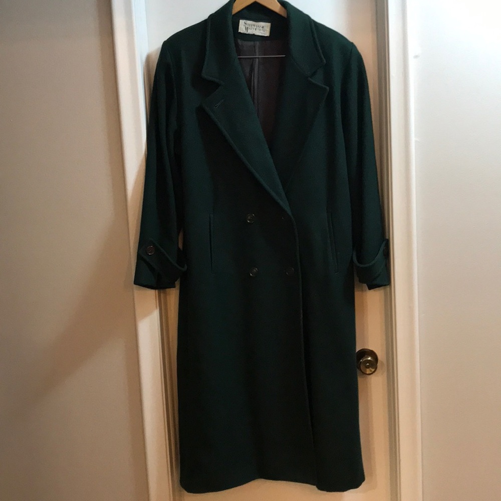 Stephanie Matthews Full Length Wool Coat. Green. L